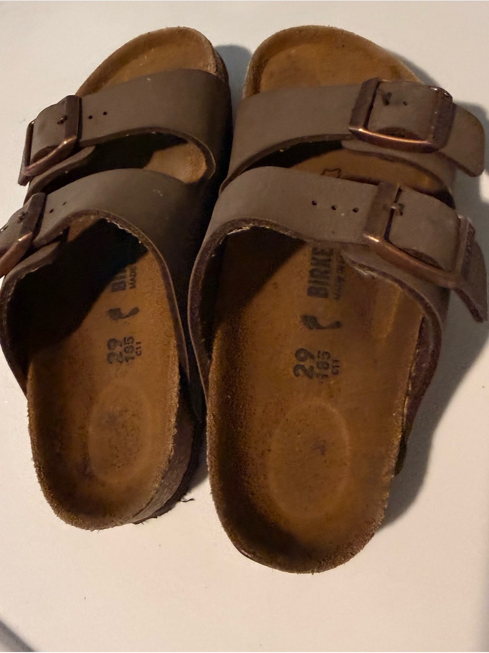 Birkenstock Arizona Kids Sandals Mocha Brown Birko-Flor Size 29 EU / 11.5 US